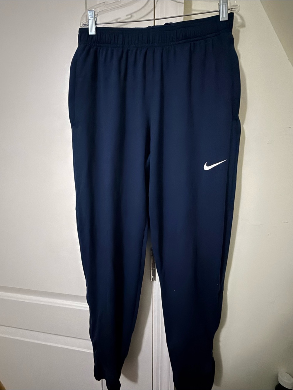 Nike Kids Navy Jogger Sweatpants with White Swoosh